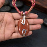 Golden Sunstone Silver Threaded Necklace