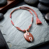 Golden Sunstone Silver Threaded Necklace