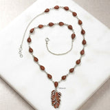 Golden Sunstone Tassel Silver Necklace