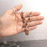 Golden Sunstone Tassel Silver Necklace
