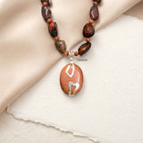 Golden Sunstone & Jasper Silver Necklace