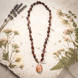 Golden Sunstone & Jasper Silver Necklace
