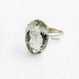 Green Amethyst Facetted Silver Ring