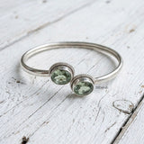 925 sterling silver green amethyst adjustable kada bracelet India