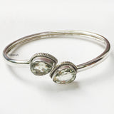 Green Amethyst Silver Kada