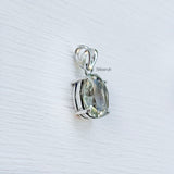 elegant oval cut green amethyst pendant close-up