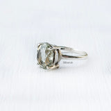 Green Amethyst Silver Ring