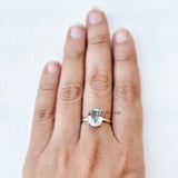 Green Amethyst Silver Ring