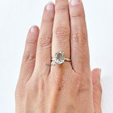 Green Amethyst Silver Ring