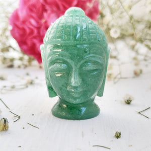 Green Aventurine Buddha Head