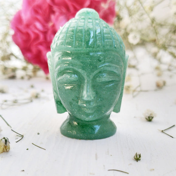 Green Aventurine Buddha Head