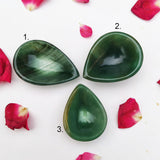 Hand-carved green aventurine diya for spiritual decor