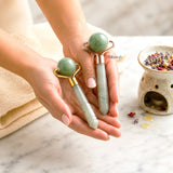 Green Aventurine Face Massager Round Roller