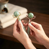 Green Aventurine Face Massager Round Roller