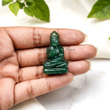 Mini Buddha figurine with meditation mudra in natural Green Aventurine