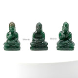 Crystal Buddha statue in Green Aventurine for meditation and Vastu