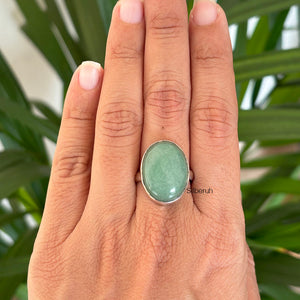 Green Aventurine Silver Ring