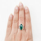 Green Onyx Celtic Knot Silver Ring