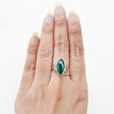 Green Onyx Celtic Knot Silver Ring