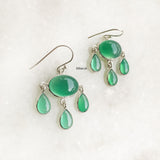 Green Onyx Chandelier Silver Earring