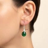 925 silver Green Onyx drop earrings by Silberuh