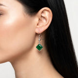 925 sterling silver Green Onyx ball drop earrings handcrafted design