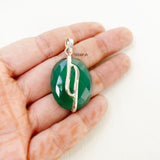 Green Onyx Facetted Silver Pendant