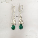 Green Onyx Filigree Silver Earring