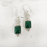 Green Onyx Filigree Silver Earring