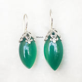 Green Onyx Filigree Silver Earring