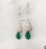 Green Onyx Filigree Silver Earring