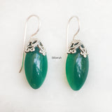 Green Onyx Filigree Silver Earring