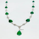 Green Onyx Filigree Silver Necklace
