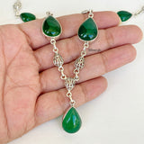 Green Onyx Filigree Silver Necklace
