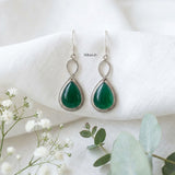 925 silver green onyx infinity drop earrings India