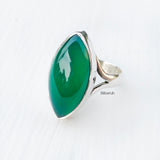 Green Onyx Marquise Silver Earring
