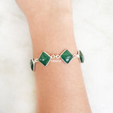 Green Onyx Silver Bracelet