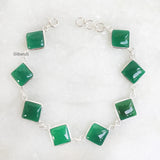 Green Onyx Silver Bracelet
