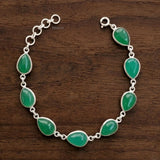 Natural green onyx bracelet 925 silver India