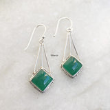 Green Onyx Silver Earring