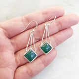 Green Onyx Silver Earring