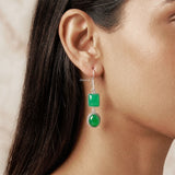 925 sterling silver green onyx handmade drop earrings India