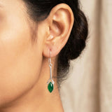 Green Onyx Silver Earring