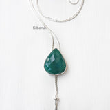 Green Onyx Silver Necklace