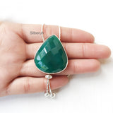 Green Onyx Silver Necklace