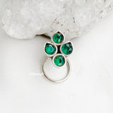 Green Onyx Silver Nose Pin