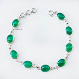 925 Silver Green Onyx Bracelet