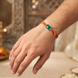 Green Onyx Raksha Bandhan Rakhi by Silberuh