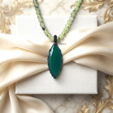 Green Onyx & Prehnite Beaded Necklace