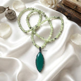 Green Onyx & Prehnite Beaded Necklace
